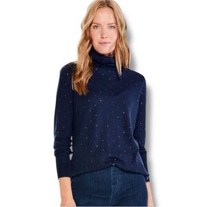 NIC+ZOE Vital Twinkle V-neck Sweater Women’s Plus 1X - Dark Indigo